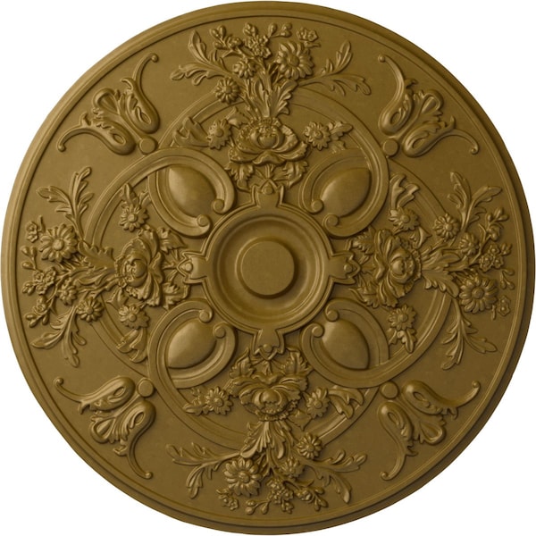 Ekena Millwork Baile Ceiling Medallion (Fits Canopies up to 6"), Hand-Painted Gold, 31 1/4"OD x 2 1/4"P CM31BAGLS - main